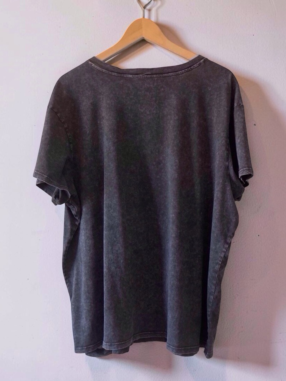 Custom Upcycled Torrid Distressed Rock & Roll Graphic Tee Washed Black Size 2 - Picture 9 of 9